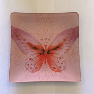 NWT Fringe Studio Pink Butterfly “Believe” Catchall Trinket Dish